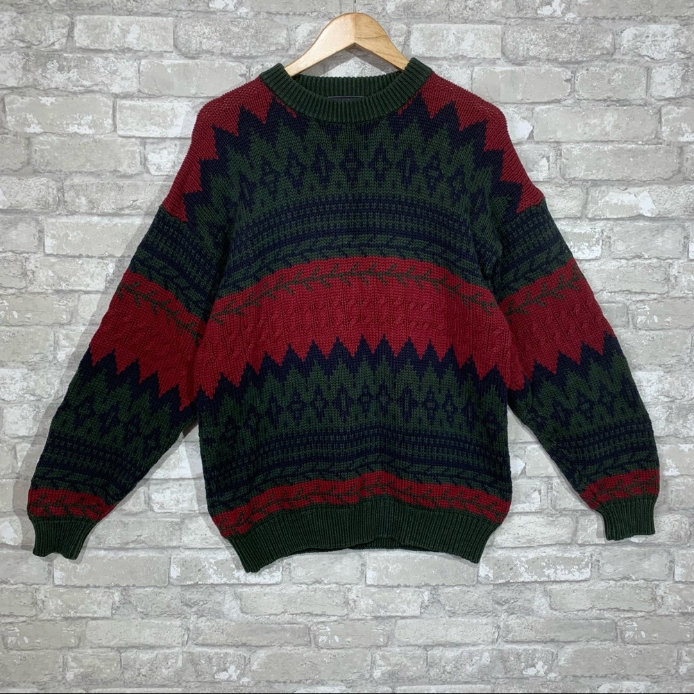 Woods & Gray Men's XL Grandpa Sweater 100% Cotton Crewneck Tight Knit